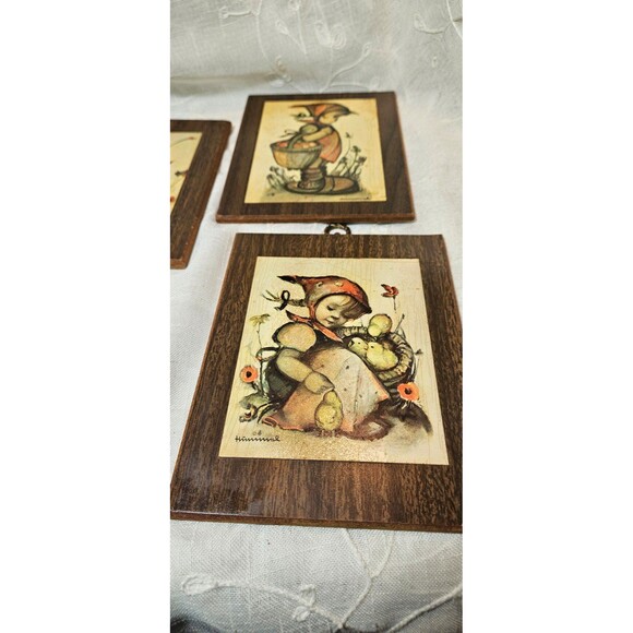 3 Vintage Hummel Wooden Wall Plaques - Picture 2 of 10